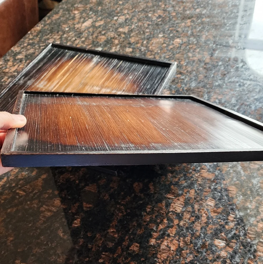 Pottery Barn bamboo wood trays